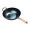 Zhensanhuan Handhammered Iron Wok Flat Bottom Induction Suitable (32CM Woodhandle with Help)