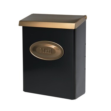Architectural mailboxes Designer Locking Wall Mount Mailbox, Black, Medium
