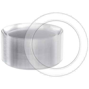 Focusline 100 Count Clear Plastic Plates 10 Inch