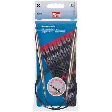 Prym 32" Circular Brass Knitting Needles, 7MM