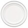 Party Essentials Divine Plastic Dinnerware Disposable Plates for Party, Real China Look, White Silver Rim, 10" 12-Count
