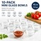 Sentop 10 Pack 1.5 Oz Glass Prep Bowls, Stackable Mini Glass Bowls for Condiments, Dips, Dessert, Spices, Snacks, Clear Small Serving Bowls for Kitchen Prep