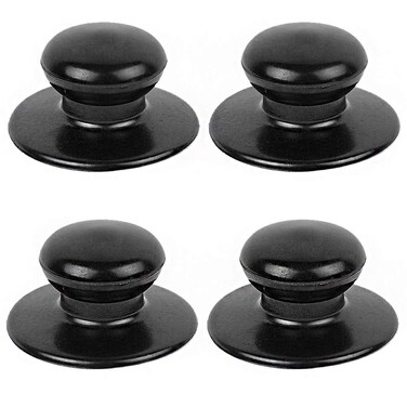 Sonku 4 Pack Pot Lid Knobs, Sonku Universal Kitchen Cookware Lid Replacement Knobs Casserole Kettle Cover Glass Saucepan Lid Pot Holding Handles-Black