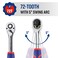 Workpro 1/4" Drive Ratchet Wrench, 72-Tooth Reversible