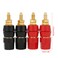 Walfront 4 Pcs Banana Socket Test Probe Audio Speaker Terminal Binding Post Banana Plug Jack Socket Adapter Connector 4MM Panel Mount Banana Socket Black and Red