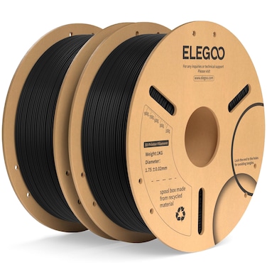 Elegoo Pla Plus 3D Printer Filament 1.75mm Black 2KG, Tougher & Stronger