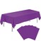 Tujol Purple 6 Pack Plastic Table Cloth 54" X 108", Disposable Tablecloths Rectangle Table Cover, Plastic Tablecloths for Parties