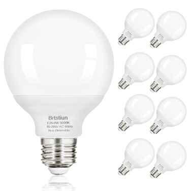 Brtstiun G25 LED Vanity Light Bulbs for Bathroom, Globe Bulb 40W Equivalent
