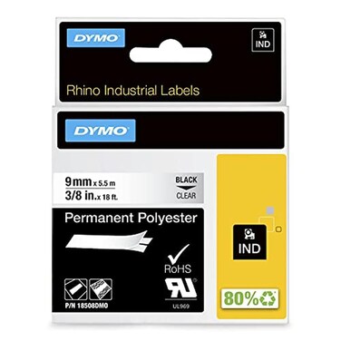 Dymo 3/8" Clear Permanent Pol