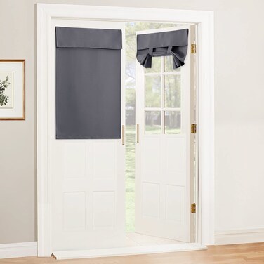 Ryb home Kitchen Window Curtains Stick on Small Curtains for Back Door