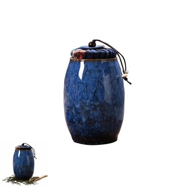 Angoily Tea Canister, Ceramic Kiln Spice Jar with Airtight Lid