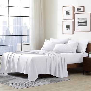 Cathay Home King Sheet Set, Ultra-Soft Microfiber Bed Sheets, White