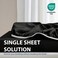 Cathay Home King Fitted Sheet Only, 14" Deep Pocket, Black