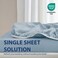 Cathay Home King Fitted Sheet Only, 14" Deep Pocket, Blue Fog