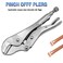 Yuecoom 7MM Vise Grips Locking Pliers Pinch Off Tool, Pipe Sealing Lock Tool, Curved Jaw Locking Pliers for Clamping Twisting Welding