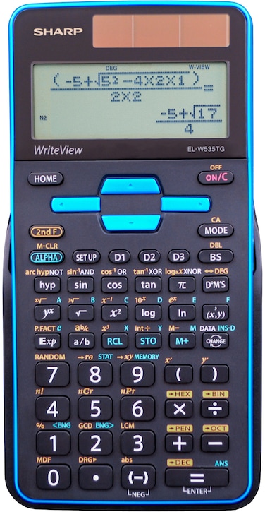 Sharp El-W535Tgbbl Scientific Calculator with Writeview 4 Line Display, Black, Blue
