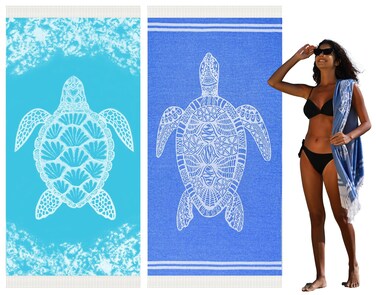 Widdonen Turkish Beach Towel, Extra Large 79X36,2 Pack, Quick Dry, Compact
