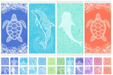 Widdonen Turkish Beach Towel, Extra Large 79X36,4 Pack, Quick Dry, Compact