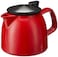 Forlife Bell Ceramic Teapot with Basket Infuser, 26-Ounce/770ml, Red