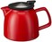 Forlife Bell Ceramic Teapot with Basket Infuser, 26-Ounce/770ml, Red