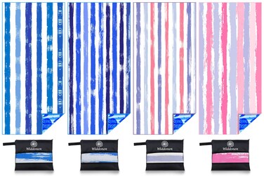 Widdonen Microfiber Beach Towel, Compact 4 Pack-71X32 Inch with Bag Travel