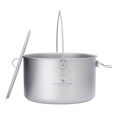 iBasingo 2.9L Titanium Pot Camping Cookware Campfire Billy Pot TI2045C