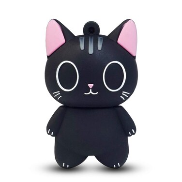 Leizhan Cute USB Flash Drive 16GB Cartoon Cat Pendrive Memory Thumb Stick USB2.0 Animal Jump Drive Character Data Storage Gift USB Disk Pendrive with Key Chain