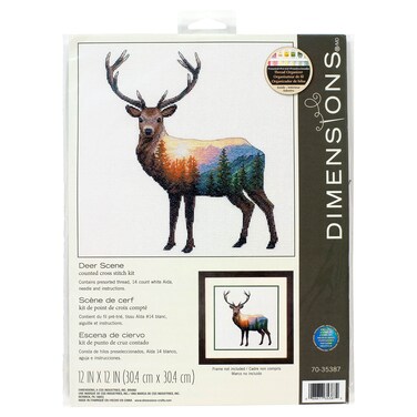 Dimensions Simplicity Creative Corp Cross Stitch, Deer Scene, 12" X 12" (14 Count)