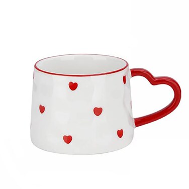 Gaolinci Creative Red Heart Mug with Handle, 8 Oz Tea Cup Coffee Mug