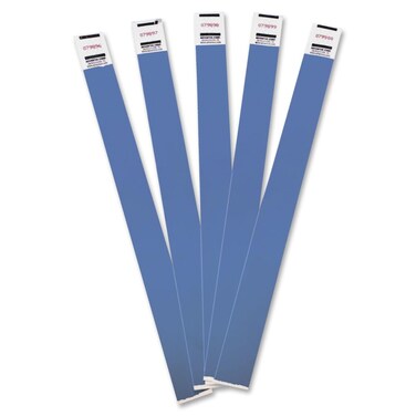 Advantus Crowd Management Wristbands, Sequentially Numbered, Blue, 100/Pack