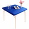 Monibana Cocktail Elastic Square Tablecloth Fitted Spandex Stretch Square Table Covers Blue Table Topper 42X42 Inch