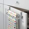 mDesign Over-the-cabinet Kitchen Dish Towel Holder with Two Bars - 9", Silver
