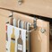 mDesign Over-the-cabinet Kitchen Dish Towel Holder with Two Bars - 9", Silver
