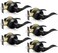 Sopoby 6 Pack Matte Black Door Handles Privacy Door Levers, Wave Style Door Knobs