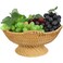 Doitool Rattan Fruit Basket, 25CM Woven Footed Storage Bowl
