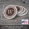 Thirstystone Monogram Round Natural Sandstone Coaster 4 Pack (Letter W)