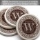 Thirstystone Monogram Round Natural Sandstone Coaster 4 Pack (Letter W)