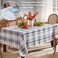 Newbridge Thanksgiving Blue Plaid 52 X 70 Inch Rectangle Vinyl Tablecloth