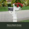 Mayne Signature Decorative Mail Post with Newspaper Holder & Planter, White
