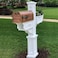 Mayne Signature Decorative Mail Post with Newspaper Holder & Planter, White