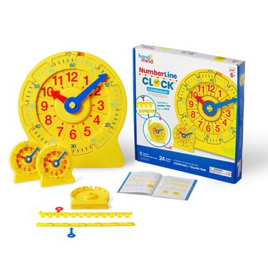 Hand2Mind Numberline Clock, Telling Time Teaching Clock, Learn to Tell Time Clock, Analog Classroom Learning Clock, Teaching Time Math Manipulatives, Clocks for Kids Learning to Tell Time (Set of 25)