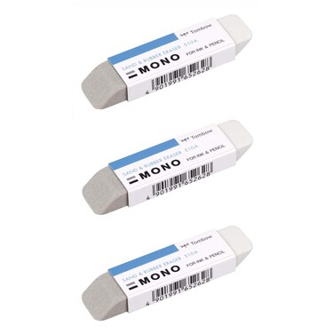 Tombow Mono Sand and Rubber Eraser, 3-Pack