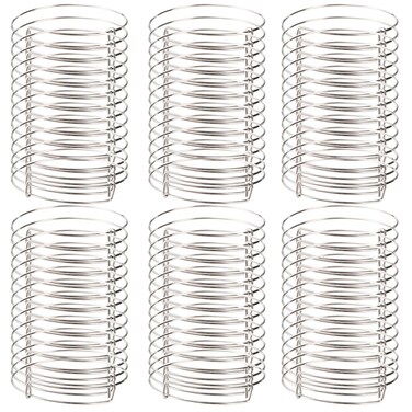 Tosnail 120 Pack Expandable Blank Bangle Bracelet, Adjustable Wire Bangle for Diy Jewelry Making - White K