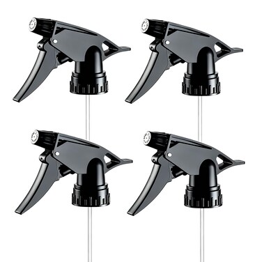 Vasana 4PCS Plastic Spray Bottle Nozzle Spraying Bottle Replacement Part Leak Proof Mist Spray Head Heavy Duty Trigger Nozzle Replacement Fit 28/400 Neck Bottles