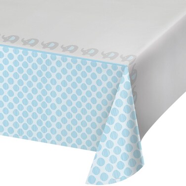 Creative Converting 316939 Blue Elephant Theme Plastic Tablecloth