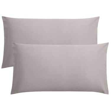 Flxxie 2-Pack Microfiber King Pillow Cases, Envelope Closure, Smoky Grey