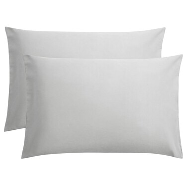 Flxxie 2-Pack Microfiber Queen Pillow Cases, Envelope Closure, Light Grey