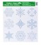 Unique Glitter Snowflakes Window Clings - Assorted Designs, Silver, 9 Pcs