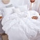 Karever White Fluffy Comforter Queen Women Soft White Bedding Men Durable Breathable Blanket Queen Lightweight Bed Comforter