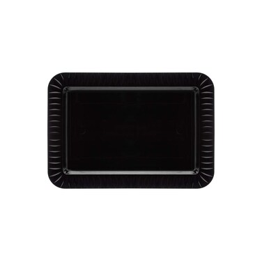 Party Essentials Elegance Quality Hard Plastic 5 X 7-Inch Rectangular Appetizer Plates, Black, 24 Count